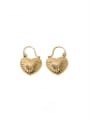 thumb Brass Heart Vintage Huggie Earring 0