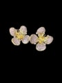 thumb Brass Cubic Zirconia Flower Vintage Stud Earring 2