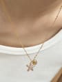 thumb Brass Cubic Zirconia Sea Star Vintage Necklace 2