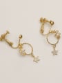 thumb Brass Cubic Zirconia Star Vintage Drop Trend Korean Fashion Earring 2