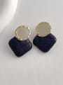 thumb Brass Artificial Leather Geometric Trend Stud Earring 2