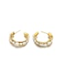 thumb Brass Imitation Pearl Geometric Trend Stud Earring 2