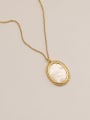 thumb Brass Shell Geometric Minimalist Pendant Trend Korean Fashion Necklace 3