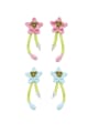 thumb Brass Multi Color Enamel Flower Cute Stud Earring 0