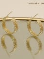 thumb Brass Round leaf Vintage Hoop Trend Korean Fashion Earring 2