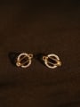 thumb Brass Cubic Zirconia Round Vintage Pin Stud Earring 3