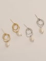 thumb Brass Imitation Pearl Geometric Minimalist Drop Trend Korean Fashion Earring 2