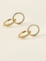 thumb Brass Cubic Zirconia Geometric Minimalist Stud Trend Korean Fashion Earring 0