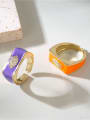 thumb Brass Enamel Geometric Minimalist Band Ring 1