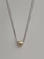 thumb Brass Heart Minimalist Multi Strand Necklace 2