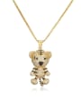 thumb Brass Cubic Zirconia  Trend  Bear Pendant Necklace 0