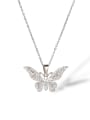 thumb Titanium Steel Cubic Zirconia Butterfly Dainty Necklace 4