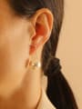 thumb Brass Imitation Pearl Geometric Minimalist Threader Trend Korean Fashion Earring 3