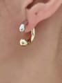 thumb Brass Smooth Geometric Minimalist Stud Earring 1