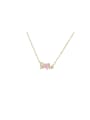 thumb Brass Cubic Zirconia Letter Dainty Necklace 0