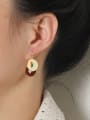 thumb Brass Enamel Geometric Minimalist Drop Earring 1