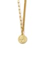 thumb Brass Coin Artisan round pendant Necklace 4