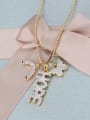 thumb Brass Cubic Zirconia Letter Vintage Necklace 2