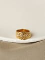 thumb Brass Flower Vintage Band Ring 2