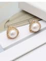thumb Copper Imitation Pearl Triangle Minimalist Stud Trend Korean Fashion Earring 1