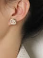 thumb Brass Cubic Zirconia Geometric Minimalist Clip Earring 1