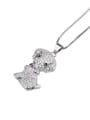 thumb Brass Cubic Zirconia Dog Cute Necklace 4