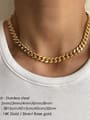 thumb Stainless steel Geometric Vintage Hollow  Geometric  Chain Necklace 2