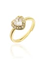 thumb Brass Cubic Zirconia Heart Trend Band Ring 4