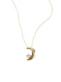 thumb Brass Freshwater Pearl Moon Artisan Pandant Necklace 4