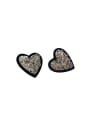 thumb Alloy Resin crushed ice Heart Vintage Stud Earring 0