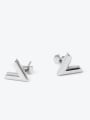 thumb Titanium Steel Smooth Letter Minimalist Stud Earring 2