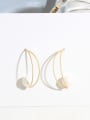 thumb Copper Imitation Pearl Moon Minimalist Drop Trend Korean Fashion Earring 3