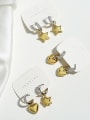 thumb Brass Cubic Zirconia Heart  Dainty Earring 3