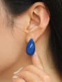 thumb Brass Enamel Water Drop Minimalist Stud Earring 1