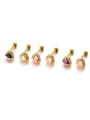 thumb Brass Cubic Zirconia Heart Cute Single Earring (Single Only One) 4