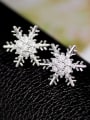 thumb Copper Cubic Zirconia  Cute snowflakeSt  Trend Korean Fashion Earring 0