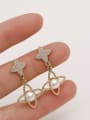 thumb Brass Cubic Zirconia Geometric Minimalist Drop Trend Korean Fashion Earring 2