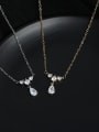 thumb Brass Cubic Zirconia Water Drop Dainty Necklace 1