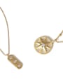 thumb Brass Cubic Zirconia Star Minimalist Rectangle Pendant Necklace 4