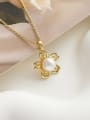 thumb Brass Freshwater Pearl Flower Dainty Necklace 3