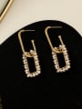 thumb Brass Imitation Pearl Geometric Dainty Drop Trend Korean Fashion Earring 1