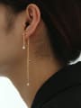 thumb Brass Freshwater Pearl Tassel Minimalist Threader Earring(single) 1