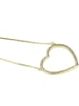 thumb Brass Cubic Zirconia Heart Minimalist Pendant Necklace 2