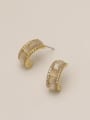 thumb Brass Shell Round Minimalist Stud Trend Korean Fashion Earring 0
