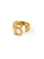 thumb Brass  26 Letter Vintage Band Ring 2