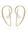 thumb Copper Imitation Pearl Heart Minimalist Drop Trend Korean Fashion Earring 0