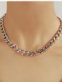 thumb Brass Hollow Geometric Chain Hip Hop Necklace 3