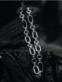 thumb Brass Hollow Geometric Chain Vintage Necklace 3