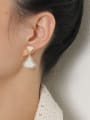 thumb Brass Shell Geometric Minimalist Clip Earring 3