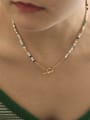 thumb Brass freshwater Pearl Irregular Vintage Beaded Necklace 1